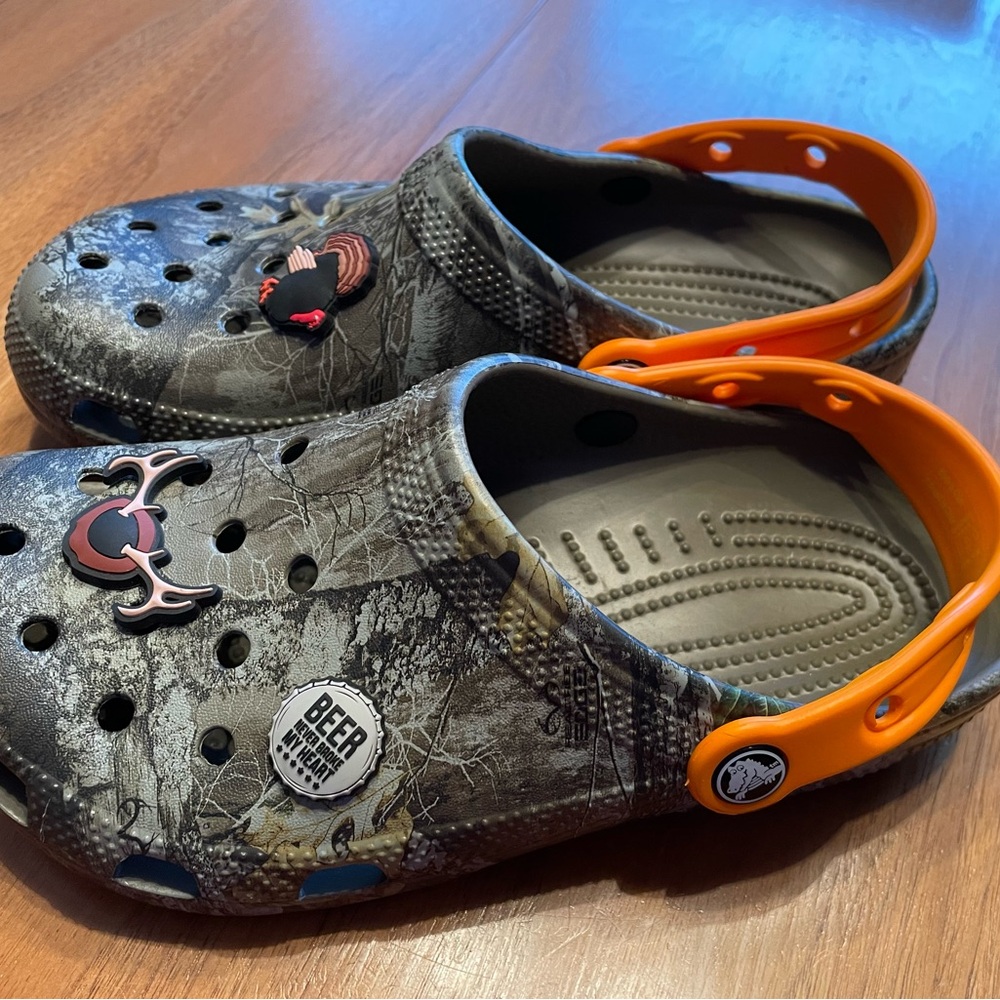 Limited Edition Luke Combs Camouflage Clogs with Orange Strap
